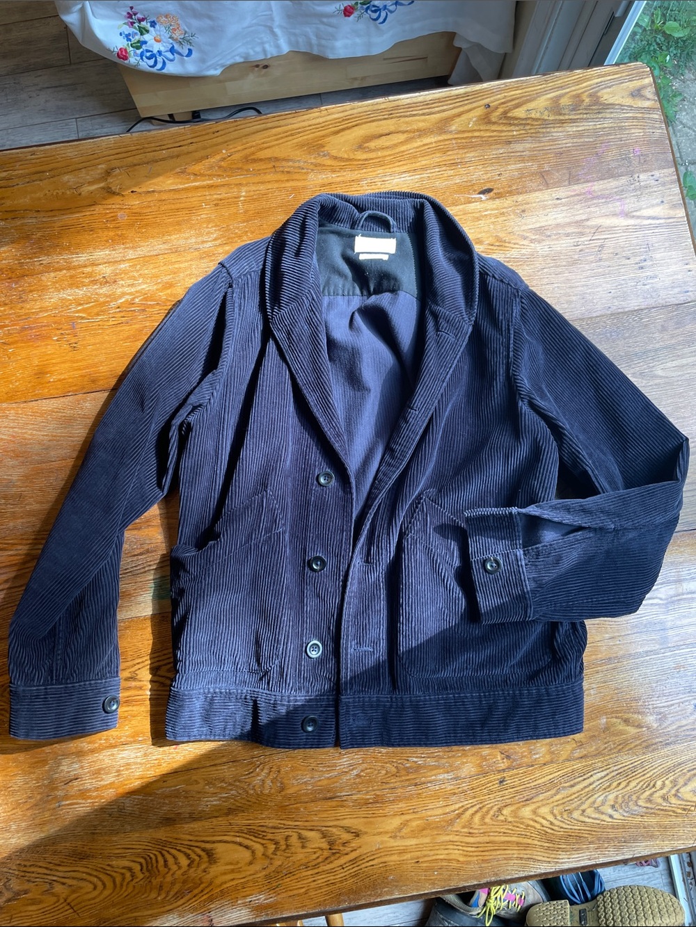 Men's Navy Corduroy Lightweight Shirt Jacket